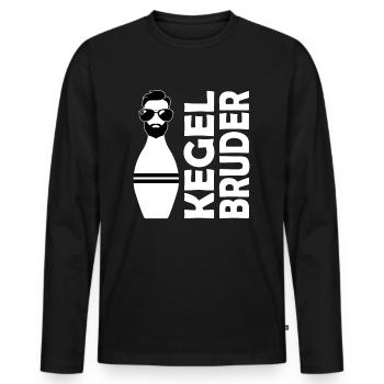 Kegelbruder im Kegelverein und Kegelclub - Männer Premium Bio Langarmshirt - Schwarz - Vorne - Nico (187cm)