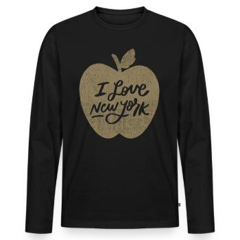 Ich liebe New York Souvenirs Der Big Apple New York - Männer Premium Bio Langarmshirt - Schwarz - Vorne - Nico (187cm)