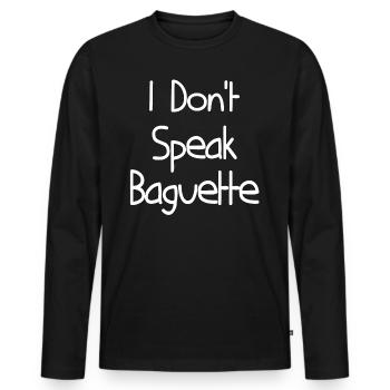 BAGUETTE SHIRT - Men's Premium Organic Long Sleeve Shirt - black - Front - Nico (187cm)