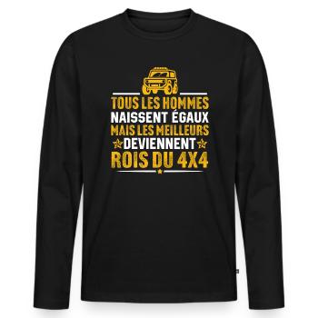les meilleurs deviennent rois du 4x4 pilote de 4x4 - T-shirt manches longues Premium bio Homme - noir - Devant - Nico (187cm)