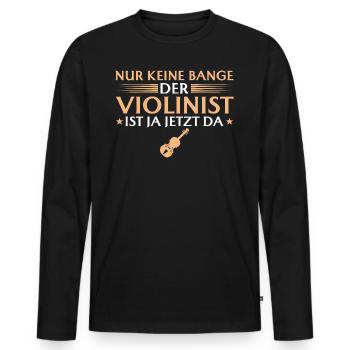 Violinist ist jetzt da - Männer Premium Bio Langarmshirt - Schwarz - Vorne - Nico (187cm)