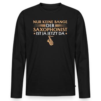 Saxophonist ist jetzt da - Männer Premium Bio Langarmshirt - Schwarz - Vorne - Nico (187cm)