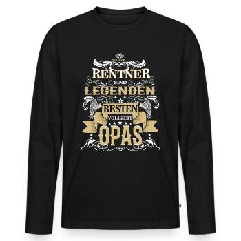 Bester Vollzeit Opa und Rentner Legende - Männer Premium Bio Langarmshirt - Schwarz - Vorne - Nico (187cm)