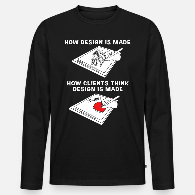 Designerin - Männer Premium Bio Langarmshirt - Schwarz
