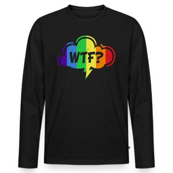 WTF Rainbow Graphic - Men's Premium Organic Long Sleeve Shirt - black - Front - Nico (187cm)