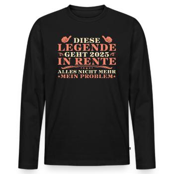 Rentner Kollege Angehende Rente 2025 - Männer Premium Bio Langarmshirt - Schwarz - Vorne - Nico (187cm)