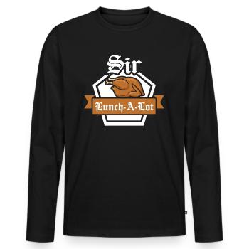 Sir Lunch a Lot Schlemmer Feinschmecker disant - T-shirt manches longues Premium bio Homme - noir - Devant - Nico (187cm)