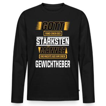 Gewichtheber einer der stärksten Männer der Welt - Männer Premium Bio Langarmshirt - Schwarz - Vorne - Nico (187cm)