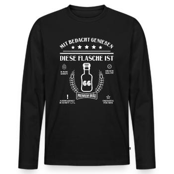 66 Jahre 66. Geburtstag Bier - Männer Premium Bio Langarmshirt - Schwarz - Vorne - Nico (187cm)