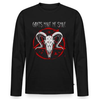 Satanist Baphomet Satanismus - Männer Premium Bio Langarmshirt - Schwarz - Vorne - Nico (187cm)