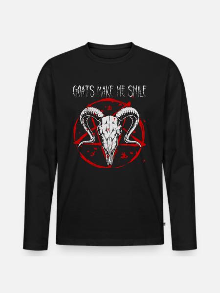Satanist Baphomet Satanismus - Männer Premium Bio Langarmshirt - Schwarz