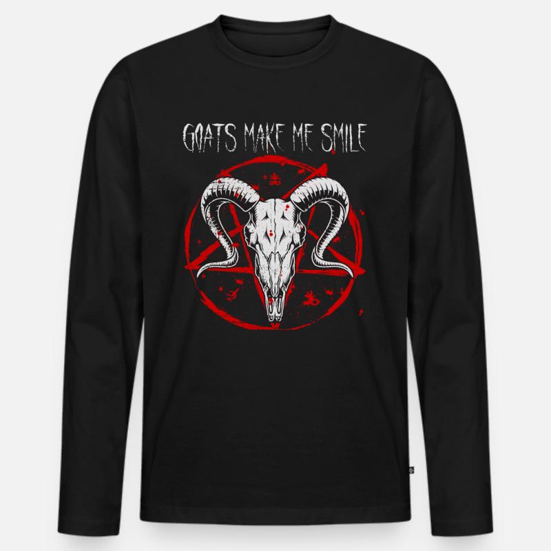 Satanist Baphomet Satanismus - Männer Premium Bio Langarmshirt - Schwarz