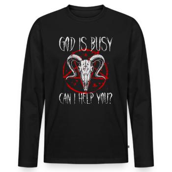 Satanist Baphomet Satanismus - Männer Premium Bio Langarmshirt - Schwarz - Vorne - Nico (187cm)
