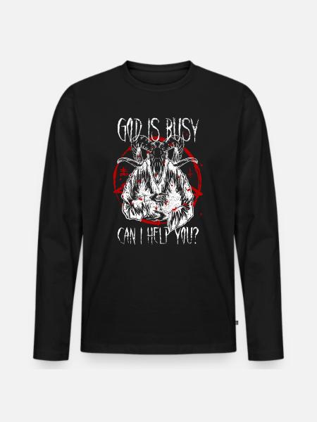 Satanist Baphomet Satanismus - Männer Premium Bio Langarmshirt - Schwarz