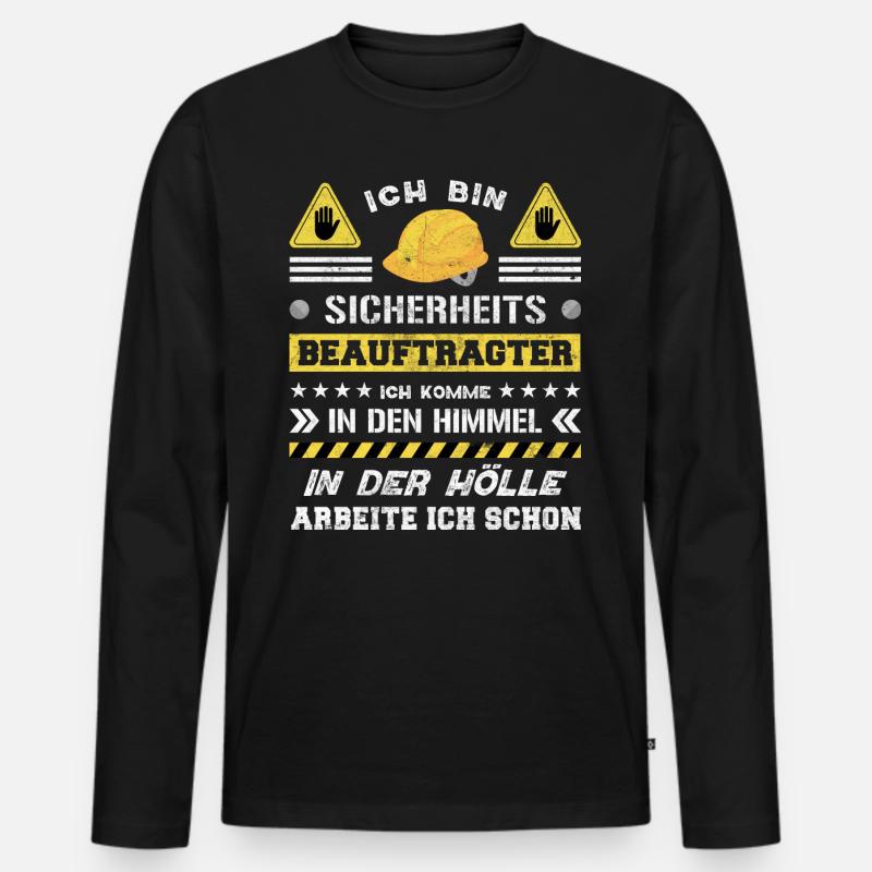 Safety Manager Sicherheitsbeauftragter - Männer Premium Bio Langarmshirt - Schwarz