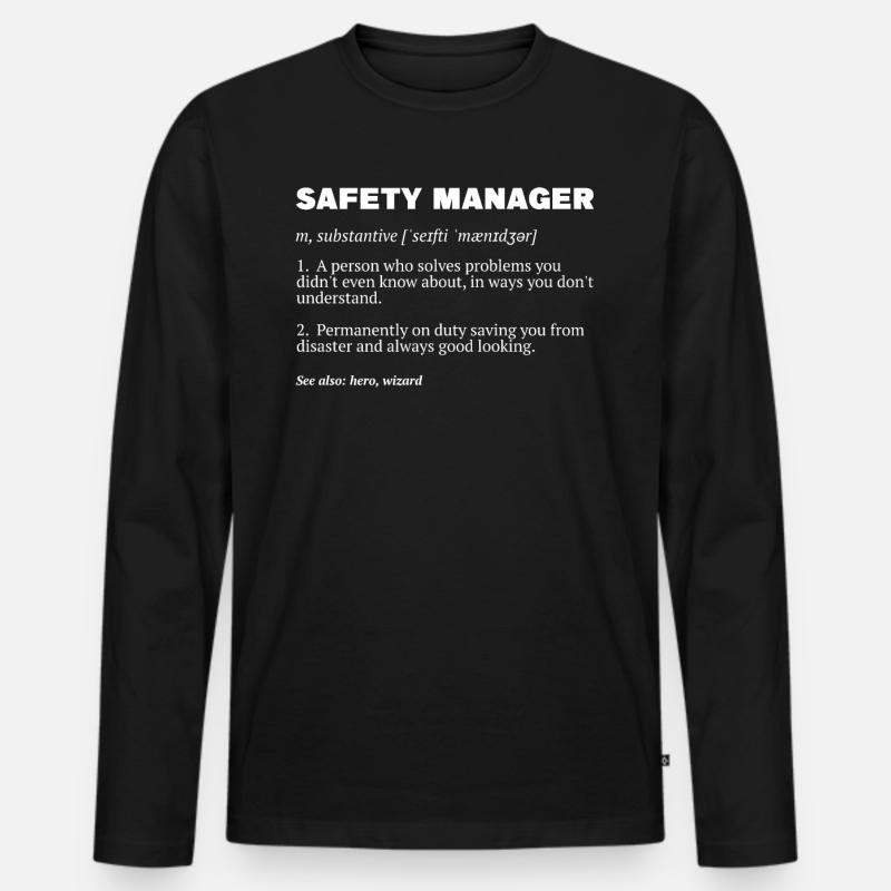 Safety Manager Sicherheitsbeauftragter - Männer Premium Bio Langarmshirt - Schwarz
