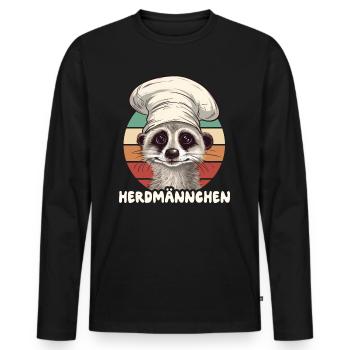 Herdmännchen Erdmännchen Koch - Männer Premium Bio Langarmshirt - Schwarz - Vorne - Nico (187cm)