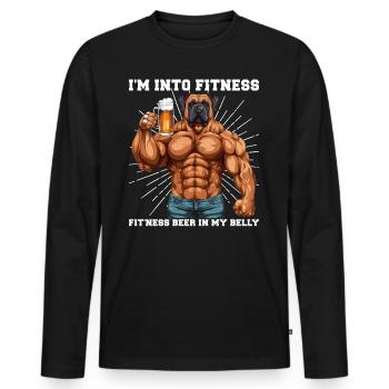 Bodybuilder Gym Beer | Yes I'm into Fitness - Men's Premium Organic Long Sleeve Shirt - black - Front - Nico (187cm)