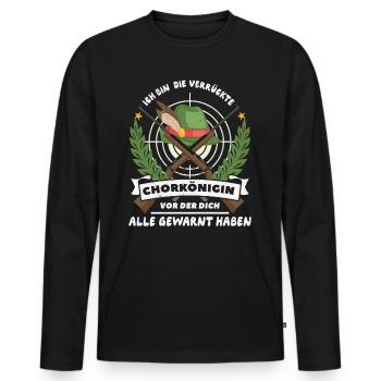 Chorkönigin - Männer Premium Bio Langarmshirt - Schwarz - Vorne - Nico (187cm)