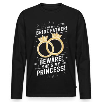 Stolzer Brautvater Vater der Braut Schwiegervater - Männer Premium Bio Langarmshirt - Schwarz - Vorne - Nico (187cm)