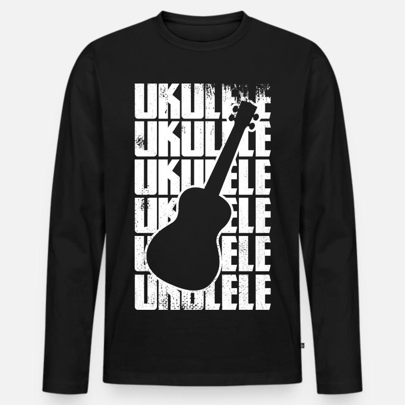 Lustige Ukulele - Männer Premium Bio Langarmshirt - Schwarz