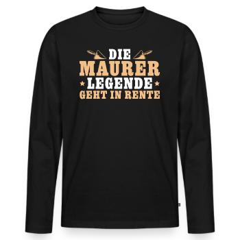 Maurer in Rente Maurermeister Ruhestand - Männer Premium Bio Langarmshirt - Schwarz - Vorne - Nico (187cm)