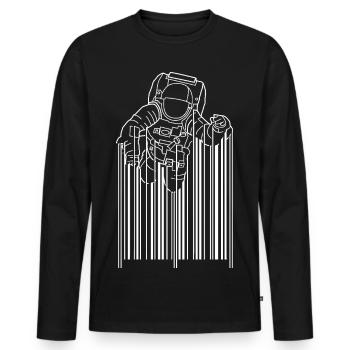 Astronaut Silhouette Minimalist Design - Men's Premium Organic Long Sleeve Shirt - black - Front - Nico (187cm)