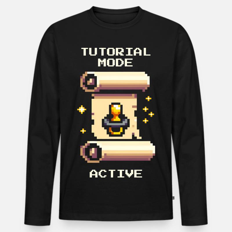 Tutorialmodus aktiv | Eltern im Lernlevel - Männer Premium Bio Langarmshirt - Schwarz