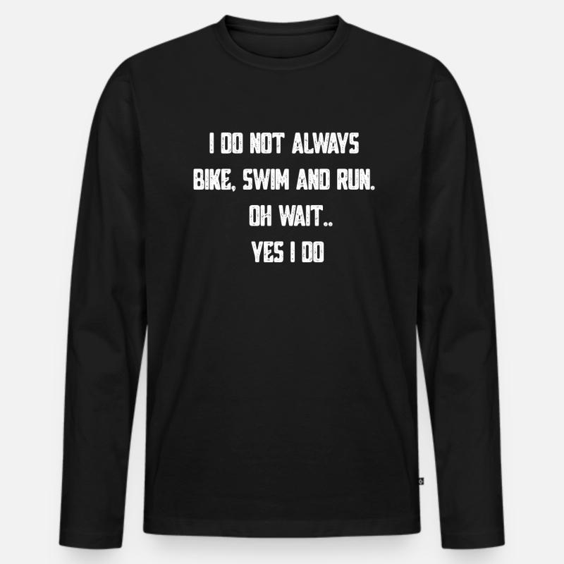 Triathlet - Männer Premium Bio Langarmshirt - Schwarz