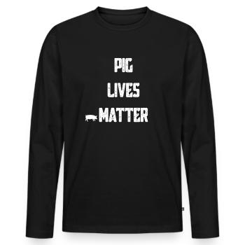 porcs - T-shirt manches longues Premium bio Homme - noir - Devant - Nico (187cm)