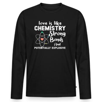 chimie - T-shirt manches longues Premium bio Homme - noir - Devant - Nico (187cm)