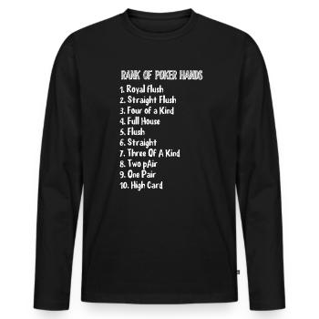 poker - T-shirt manches longues Premium bio Homme - noir - Devant - Nico (187cm)