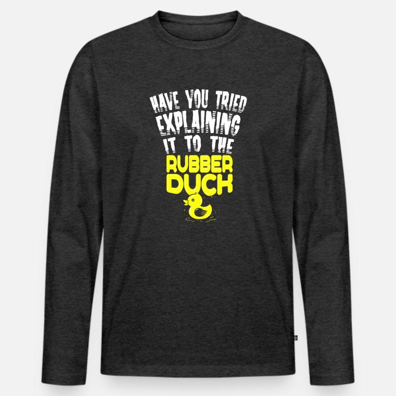 IT Nerd Programmer Developer Humor Rubber Duck Men's Premium Organic Long Sleeve Shirt