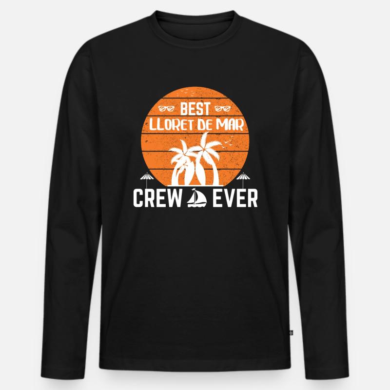 Lloret De Mar - Männer Premium Bio Langarmshirt - Schwarz