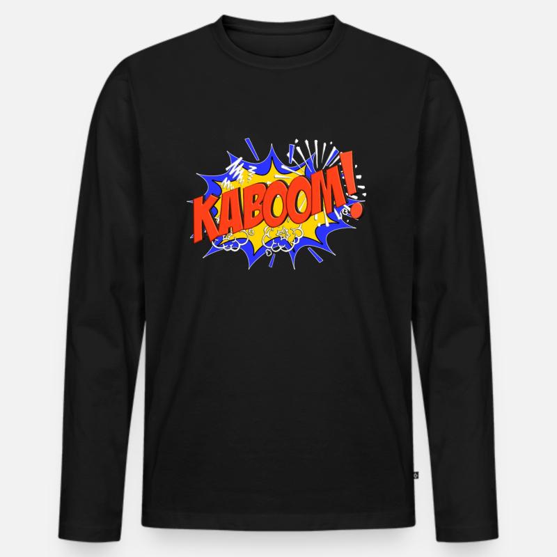 KABOOM Comic KABOOM! - Männer Premium Bio Langarmshirt - Schwarz