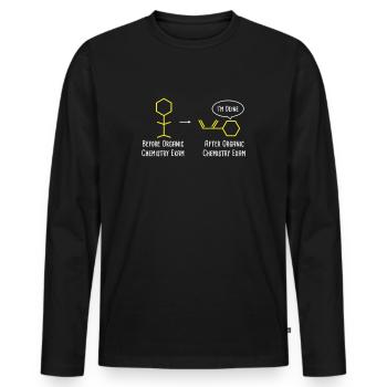 Chemistry - Men's Premium Organic Long Sleeve Shirt - black - Front - Nico (187cm)