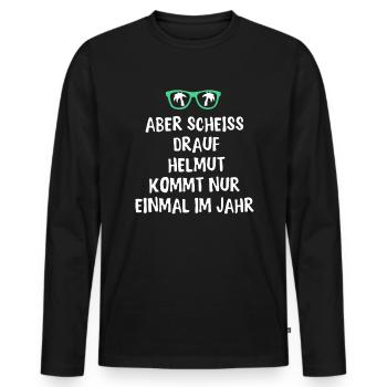 Mallorca - Männer Premium Bio Langarmshirt - Schwarz - Vorne - Nico (187cm)