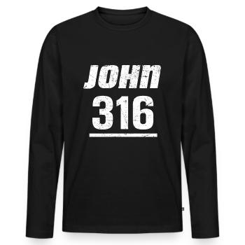 John 316 Jochanes Evangelium Christentum Kirche - Männer Premium Bio Langarmshirt - Schwarz - Vorne - Nico (187cm)