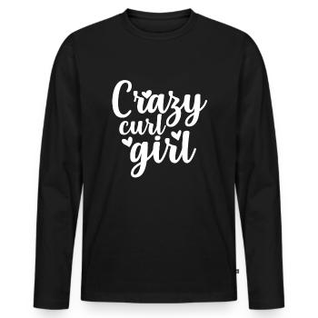 Cadeau de cheveux bouclés Je boucle des dictons de coiffure - T-shirt manches longues Premium bio Homme - noir - Devant - Nico (187cm)