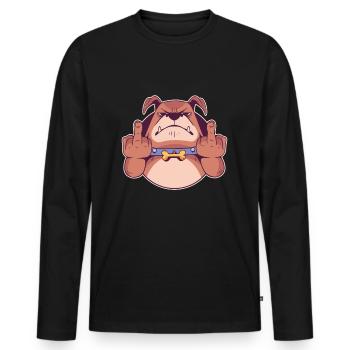 bouledogue bouledogues dogge mastiff chien de combat - T-shirt manches longues Premium bio Homme - noir - Devant - Nico (187cm)