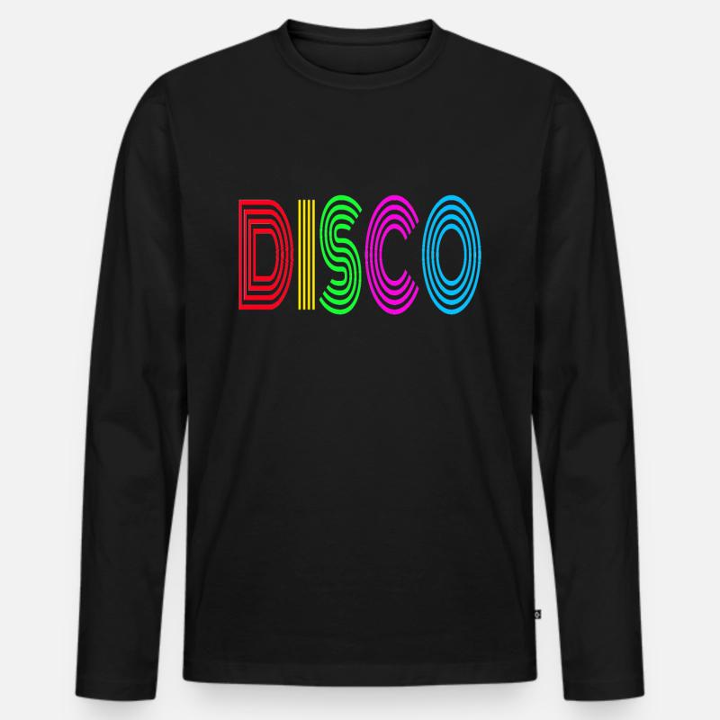 70s Disco - Männer Premium Bio Langarmshirt - Schwarz