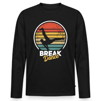 Rétro breakdance bboying cadeau je breakdance - T-shirt manches longues Premium bio Homme - noir - Devant - Nico (187cm)