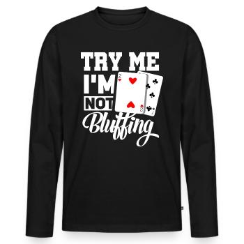 Poker game Texas Holdem gift I poker - Men's Premium Organic Long Sleeve Shirt - black - Front - Nico (187cm)