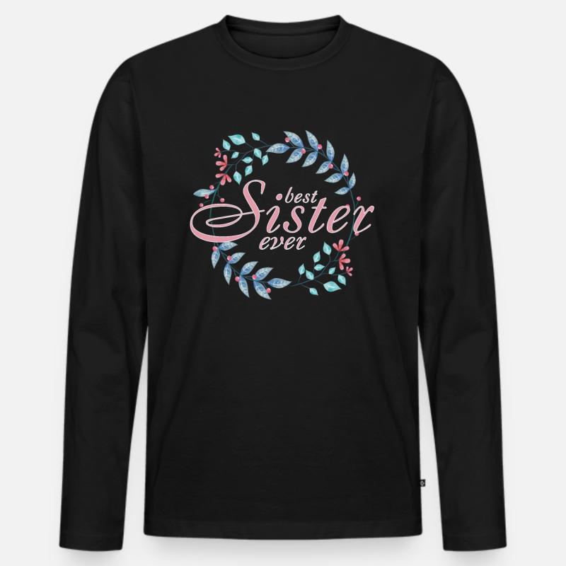 Beste Schwester - Männer Premium Bio Langarmshirt - Schwarz