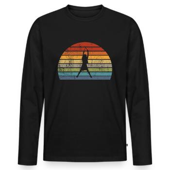 Pound Fitness - T-shirt manches longues Premium bio Homme - noir - Devant - Nico (187cm)