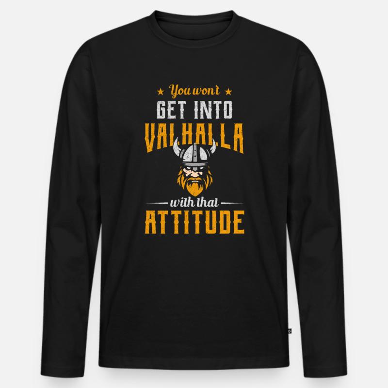 Vikinger - Männer Premium Bio Langarmshirt - Schwarz