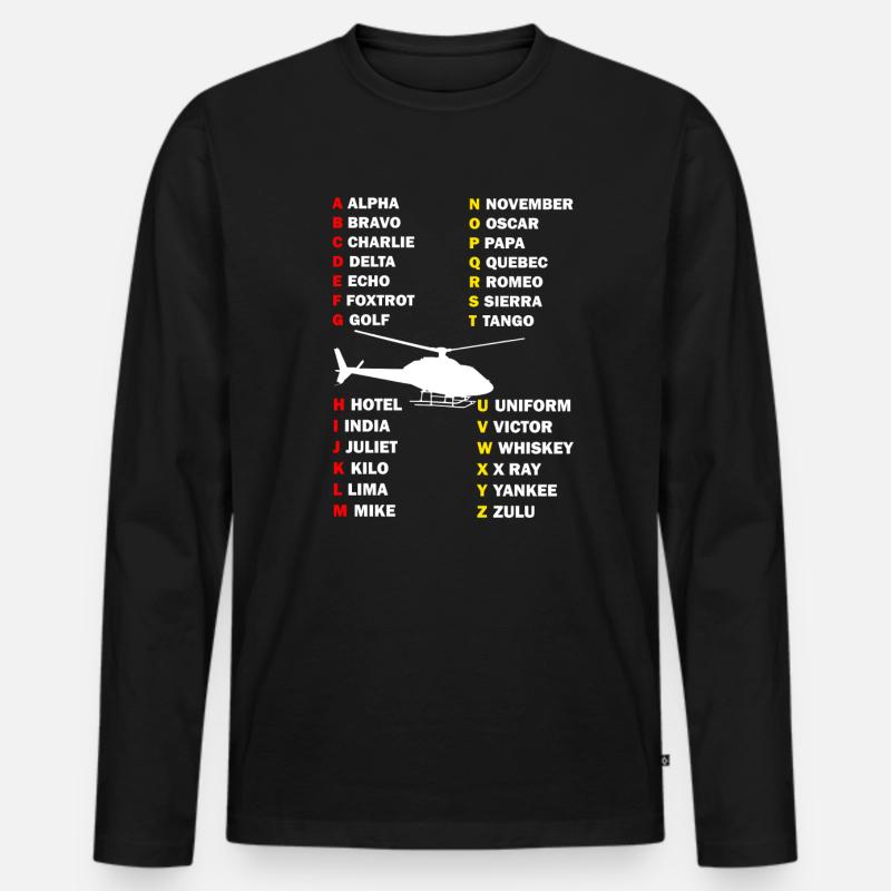 Hubschrauber Pilot Geschenk I Helikopter Heli - Männer Premium Bio Langarmshirt - Schwarz
