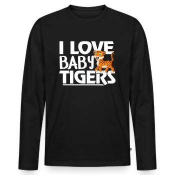 Baby Tiger - Men's Premium Organic Long Sleeve Shirt - black - Front - Nico (187cm)