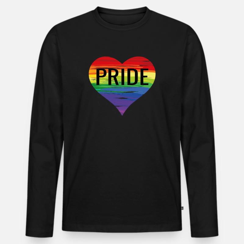 Gay Pride - Männer Premium Bio Langarmshirt - Schwarz