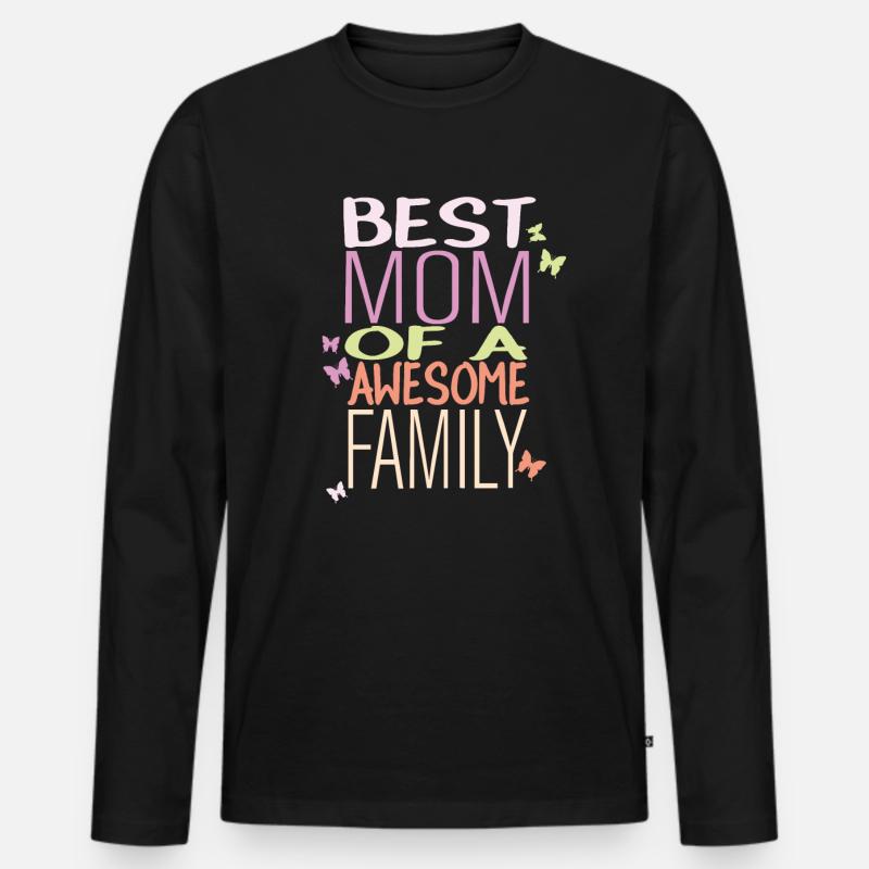 Beste Mama - Männer Premium Bio Langarmshirt - Schwarz